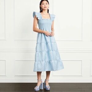 Hill House Ellie Nap Dress Blue/White Brocade Limited Edition